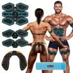 EMS Bauchmuskeltrainer – Elektrisches Muskelstimulationsgerät mit 6 Modi und 19 Intensitäten