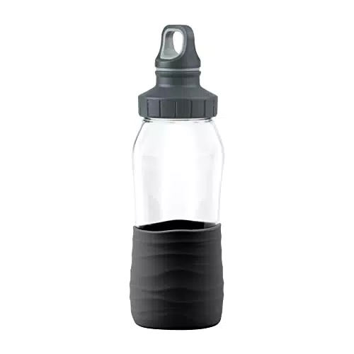 Emsa Drink2Go Glas Trinkflasche mit Schraubverschluss, 100% dicht und hygienisch