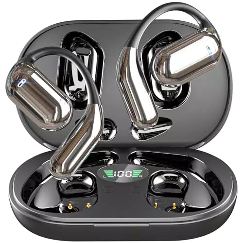 EUQQ Open Ear Kopfhörer Bluetooth 5.4 mit 4 Mikrofonen und IP7 Sportzertifizierung
