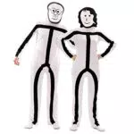 EuroCarnavales Kostüm mit Masken Stickman für Erwachsene