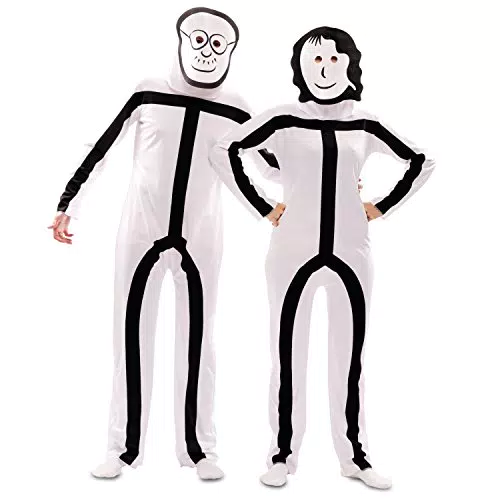 EuroCarnavales Kostüm mit Masken Stickman für Erwachsene