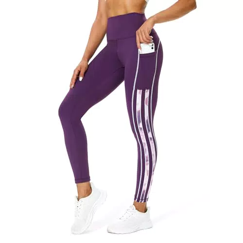 Evievit High Waist Sport Leggings Damen - Sporthose mit Taschen für Fitness und Lauftraining