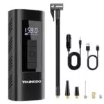 YOUNGDO Elektrische Fahrradpumpe 150PSI, Akku Kompressor für alle Ventile