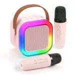 Fede Karaoke Maschine – Tragbarer Bluetooth-Lautsprecher mit 2 Mikrofonen und LED-Effekten