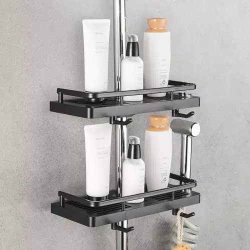 FIISAYL Duschablage ohne Bohren, verstellbares Duschregal für Badezimmer Organizer