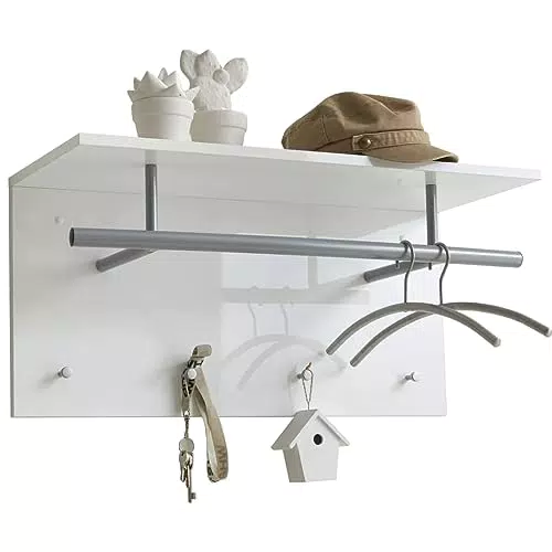 FMD Möbel, 441-001 Spot Garderobe, weiß, maße 72.0 x 35.0 x 29.5 cm