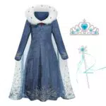 Foierp Elsa und Anna Kostüme mit Feenstab und Tiara für Hochzeit und Cosplay