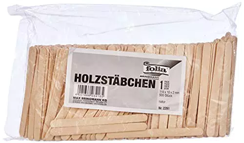 Folia 2291 Holzstäbchen für kreative Bastelarbeiten - 114 x 10 x 2 mm
