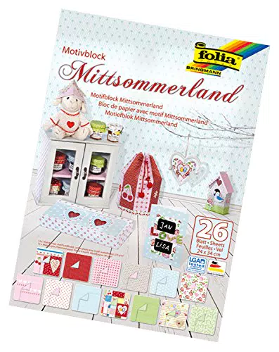 Folia Motivblock Mittsommerland, 24 x 34 cm, für kreative Bastelarbeiten