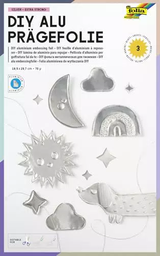 Folia 522 - DIY Alu-Prägefolie Hartmetallfolie extra strong 18,5 x 29,7 cm