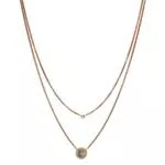 Fossil Halskette Für Frauen Classics, Innen: 40 Cm / Äußeres: 18In + 2In / B:10mm Rose Gold Edelstahl Halskette