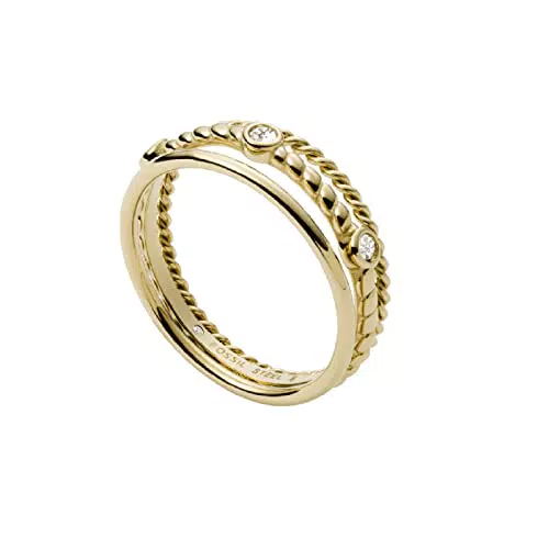 Fossil Vintage Iconic Damenring aus Gold-Edelstahl, Modell JF03801710