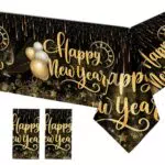 Happy New Year Tischdecke für Silvester Party Dekoration 2025