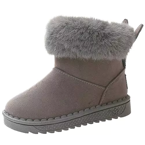 Fudaolee Kinder Winterstiefel Mädchen Plüsch Gefütterte Stiefeletten