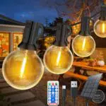 FUKOOLE Solar Lichterkette Außen mit G40 LED, 8 Modi, IP65 wasserdicht