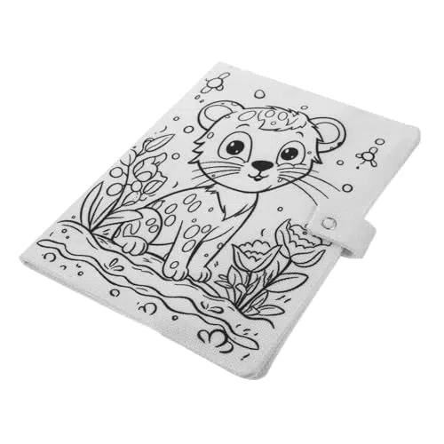 FUNOMOCYA Stoff Bucheinband für Notizbuch im Cartoon Design – Langlebiger Buchschutz für Kinder