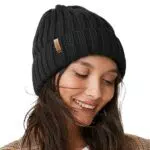 FURTALK Damen Strickmütze Double Layer Baumwolle Chunky Winter Slouch Cap