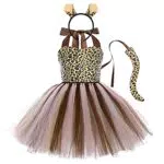 FYMNSI Kinder Halloween Tierkostüm Mädchen Leopard Cosplay Outfit für Feste