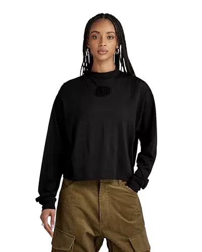 G-Star RAW Damen Mock Graphic Loose Top - Modischer Freizeitstyle für Damen