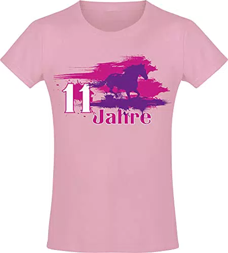 Birthday Shirt Mädchen - Geburtstagspferd T-Shirt für 11 Jahre