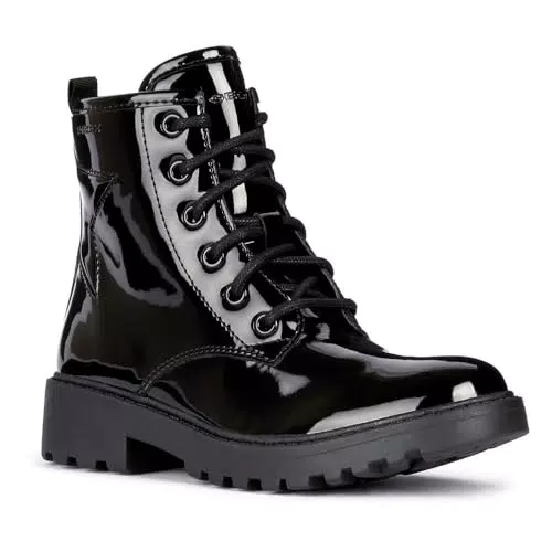 Geox Mädchen J Casey Girl G Stiefeletten, Schwarz