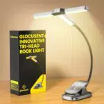 Glocusent Tri-Head Leselampe mit 5 Helligkeitsstufen und Timer für Buchliebhaber