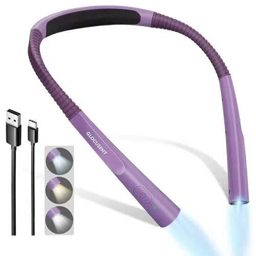 Glocusent LED Leselampe mit Timer – Wiederaufladbare Handarbeitslampe für Bücherliebhaber