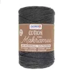 GLOREX Makramee Cotton 2 mm, dreifachgedrehtes Baumwollgarn zum Häkeln und Knüpfen