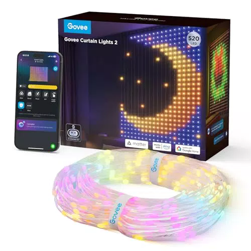 Govee Curtain Lights 2.0 – Smarte LED Vorhanglichter mit DIY GIF und IP65 Wasserschutz