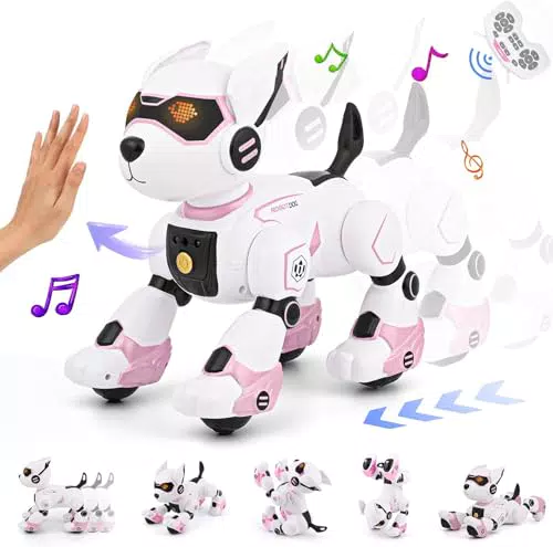 GuKKK Roboterhund für Kinder, programmierbarer Fernsteuerungsspielzeug mit Gestensteuerung