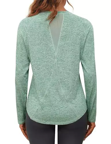 Gyabnw Langarm Sportshirt Damen – Funktionsshirt für Yoga und Fitness