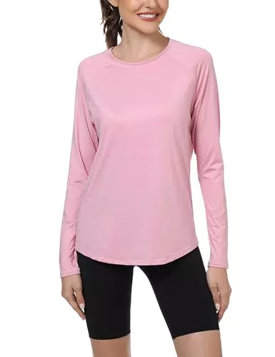 Gyabnw Damen Langarm Sportshirt Activewear mit UPF 50+ UV Schutz und Daumenloch