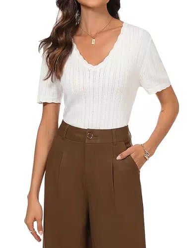 Gyabnw Damen Blusentop Sexy Kurzarm Oberteile für Freizeit und Alltag