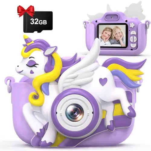 Hangrui Kinderkamera 1080P HD mit 32G Speicherkarte für Kinder 3-12 Jahre