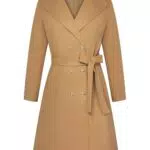 Hanna Nikole Damen Langarm Wollmantel Zweireihiger Trenchcoat für Mollige