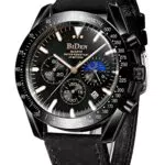 HANPOSH Herren Uhr Chronograph Edelstahl Wasserdicht Analog Quarz Armbanduhr mit Datum Leuchtende Business Casual fur Männer