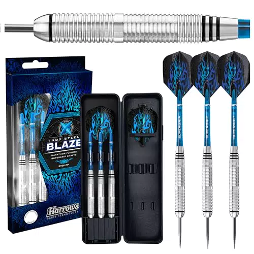 Harrows Blaze Steeldarts-Set mit Tragetasche und Supergrip-Schäften