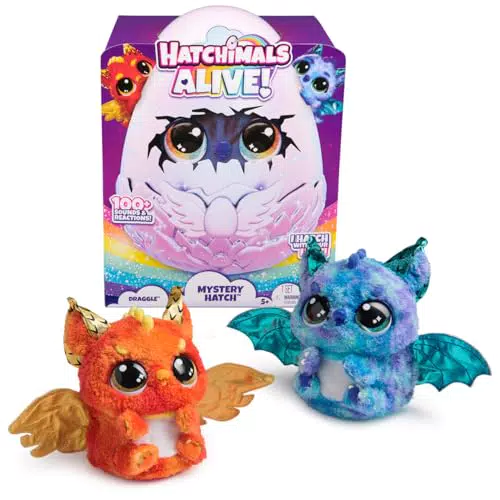 Hatchimals Alive Draggle - interaktives, selbstschlüpfendes Überraschungs-Plüschtier