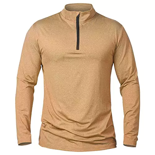 Herren Langarmshirt mit 1/4 Reißverschluss – Atmungsaktives Sport Sweatshirt
