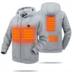 HEWINZE Heizbarer Hoodie mit Reißverschluss und Batteriepack für Unisex
