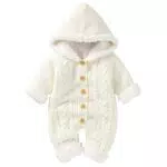 Hinzonek Baby Gestrickt Fleece Gefüttert Schneeanzug Baby Jungen Mädchen Winter Warme Strampler Overall Weihnachtskleidung