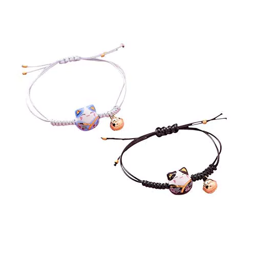 Holibanna Glückliche Katze Armband mit Glocke – Geschenke für Familie und Freunde