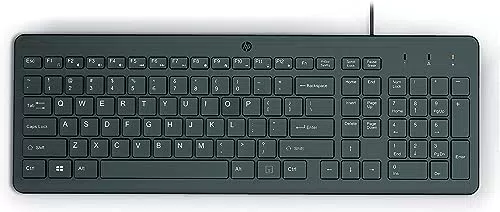 HP 150 kabelgebundene Tastatur mit QWERTZ Layout und 12 Fn Tasten für Windows und Mac