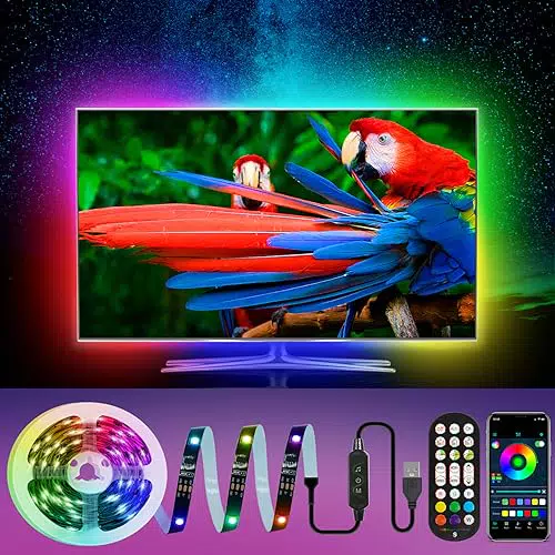 HUEMIHUI LED Hintergrundbeleuchtung für Fernseher und PC mit Fernbedienung und APP