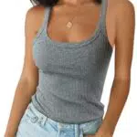 Imily Bela Damen Tank Top - Sexy Spaghetti Oberteil Slim Fit Baumwolle