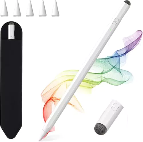 Apple iPad Stylus Stift für iPad 2018-2023 - Kompatibel mit iPad Pro, iPad Mini, iPad Air - Weiß Upgrade 2-in-1
