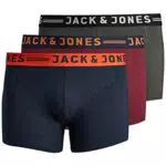 JACK & JONES Herren Sinn 3 Pack Boxer Slips - Lt Grau Melange/Schwarz -