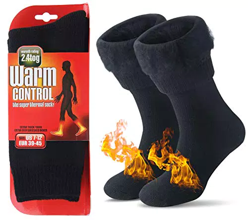 JARSEEN Warme Winter Thermosocken mit Vollplüsch und Wolle Dicke Weiche Stiefel Socken Damen Herren- Gr. /42