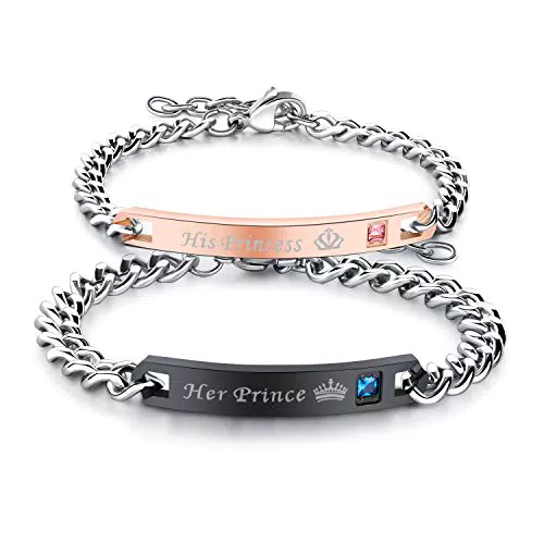 JewelryWe Schmuck 2pcs Paar Partner Armband, Lieben Freundschaftsarmband Valentinstag Pärchen Geschenk