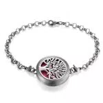 JewelryWe Aromatherapie Armband Baum des Lebens Edelstahl Diffusor Medaillon